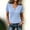 Sky Blue, variant on Womens Short Sleeve Knit Sweater V Neck Button Cable Knit Texture Tops Casual Summer Solid Color Pullover Blouses