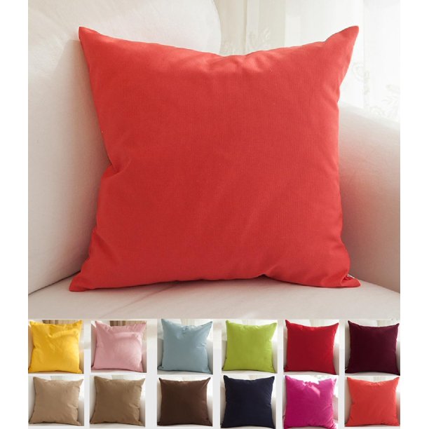 EECOO 45cm x 45cm Solid Suede Nap Cushion Cover Bed Sofa Throw Pillow