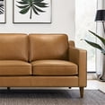 thumbnail image 5 of Madison Mid Century Modern Furniture Genuine Leather Couches in Cognac Tan, 5 of 6