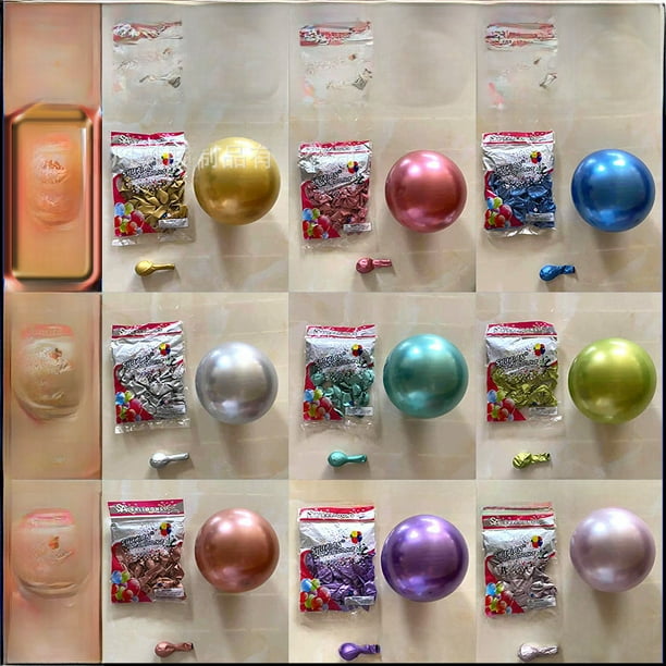 Globos plateados metalizados, globos plateados metalizados de diferentes tamaños, paquete de 5, 10, 12, 18 y 36 pulgadas, globos plateados para arcos de guirnaldas de globos como decoración de fiestas