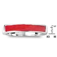 thumbnail image 7 of Rectangular Bar Red Coral Stone Inlay Sterling Silver Ring-7, 7 of 7