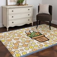thumbnail image 3 of 3'x5' Rug for Living Room Bedroom, Easter Washable Area Rugs Non-Slip Carpet Mats, Bunny Ears Spring Yellow Flowers Potted Plant Rustic Indoor Low Pile Area Rug Runner for Kitchen, Mudroom, 3 of 8