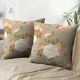 thumbnail image 4 of LALILO Throw Pillow Covers Floral With Roses Watercolor Accent Art Cushion Cover 18" x 18", 2 Pack, 4 of 6