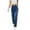 Navy, variant on Women's Elastic Waist Straight Leg Jeans, Daily Casual High Waist Denim Pants for Women, With Pull On Design and Front Pockets, Women's Black, Sizes S-2XL