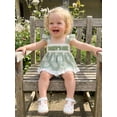 thumbnail image 5 of BemeyourBBs Toddler Baby Girl Summer Clothes Newborn Baby Girl Mothers Day Fathers Day Outfit Mama's Girl Daddy's Girl Daisy Print Flying Sleeve Square Neck Shirt Tops and Bow Shorts Set, 5 of 9