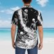 thumbnail image 4 of Fotbe Skeleton Wave Artwork Camisa Hawaiana para Hombre Unisex – Camisa Casual de Verano con Botones de Manga Corta de Algodón y Lino,Large, 4 of 7
