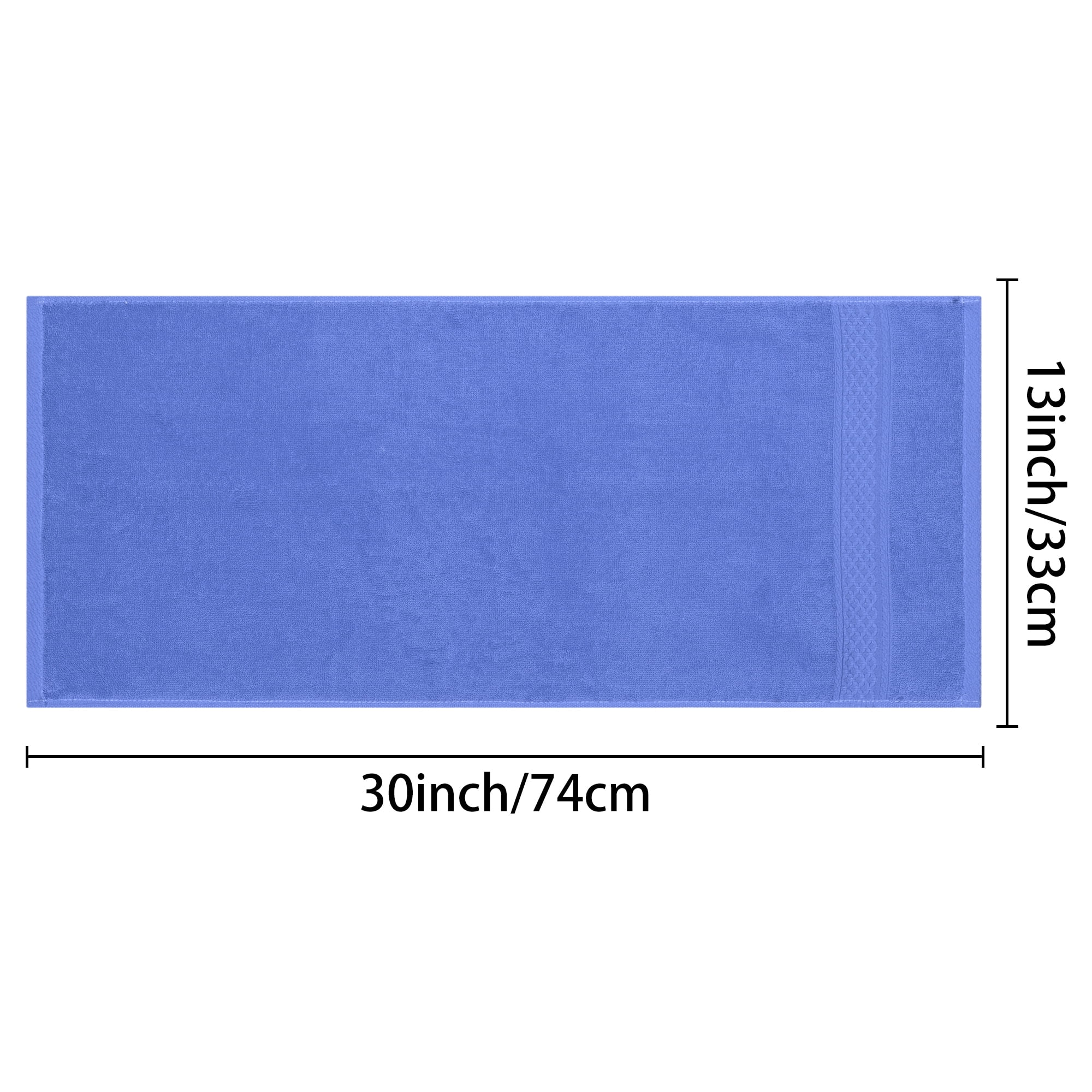 Unique Bargains 4 Pcs Cotton Textured Hand Towels Set Blue 13"x30"