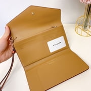 Coach CH524 Travel Envelope Wallet In Signature Canvas With Wild Strawberry Print IN Khaki Multi