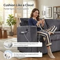 thumbnail image 7 of 65in Sleeper Sofa Bed, Convertible Pull Out Couch with Small Table, USB Ports, Cup Holders & 5-Level Adjustable Backrest, 3 in 1 Corduroy Loveseat Sofa for Living Room, Bedroom, Apartment (Gray), 7 of 7
