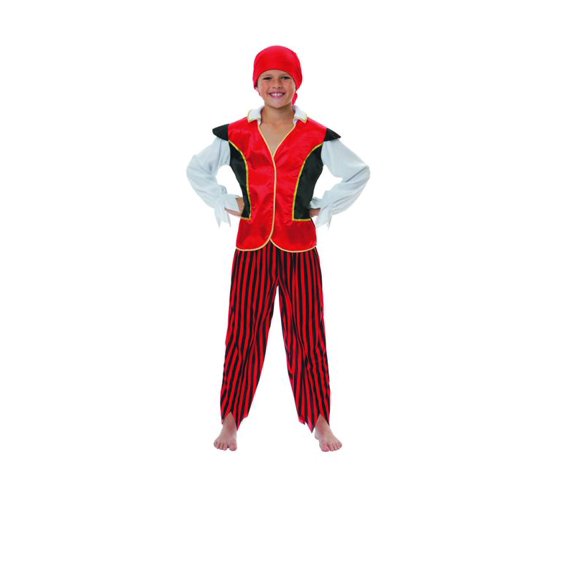Red and Black Pirate Boy Child Halloween Costume - Medium