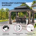 thumbnail image 6 of Sunjoy 13 x 11 Wood Hardtop Gazebo with Customizable Netting and Curtains, Featuring a Double-Layer Galvanized Steel Roof, 6 of 12