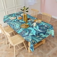 thumbnail image 2 of Blue Paisley and Floral Pattern Rectangle Tablecloth 60"x102",Waterproof Polyester Rectangle Table Cloth, Wipeable Spillproof Polyester Tablecloth for Dining, Camping, Indoor and Outdoor, 2 of 6