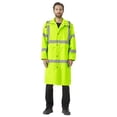 thumbnail image 2 of ProtectX High Visibility Waterproof Rain Coat for Men, Reflective One-piece Rain Jacket, Heavy Duty Long Rain Suit, Hi Vis Safety Gear with 300D Oxford, Green, Small, 2 of 7