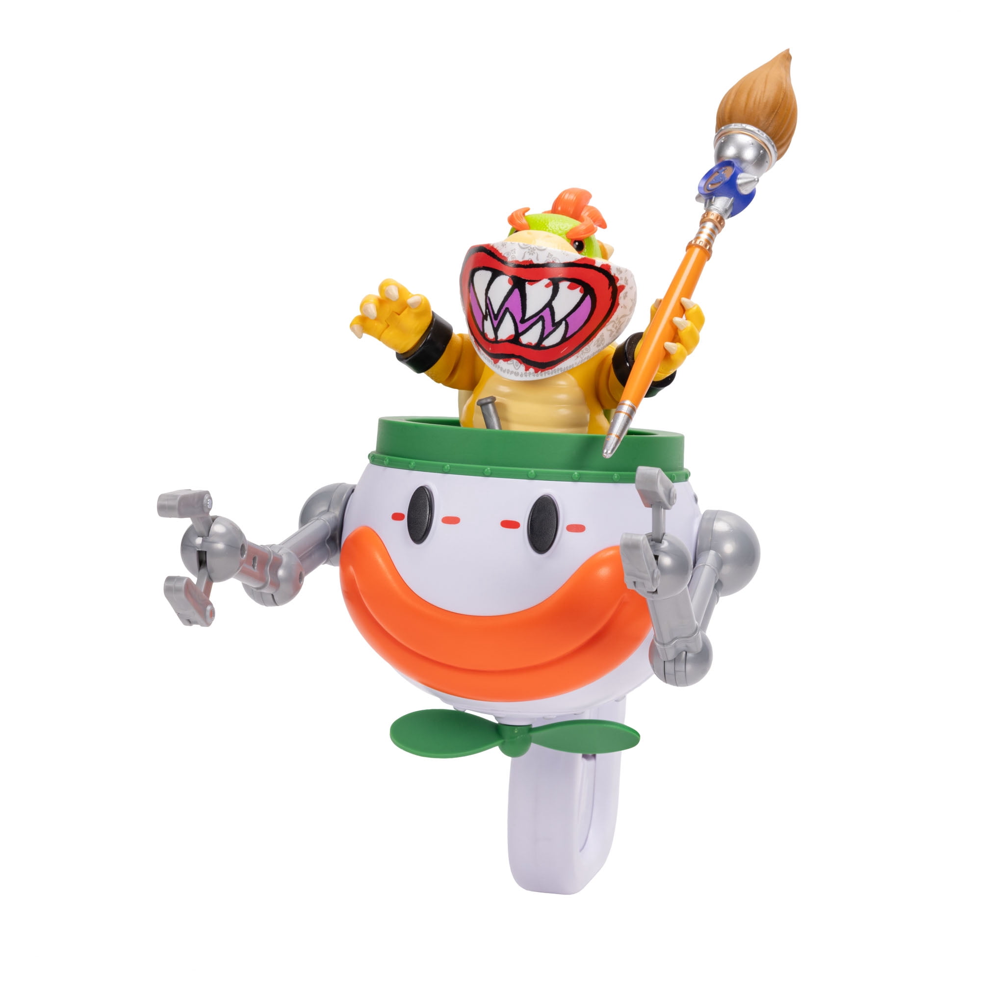 The Super Mario Galaxy Movie - 5 inch Bowser Jr. Action Figure with Clown Car, Paintbrush and Water-Reveal Stickers