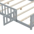 thumbnail image 3 of Full Size Floor Bed, Platform Bed With Fence Guardrails And Door Plywood Floor Bed Frame Easy-Assembly for Girls and Boys, 3 of 7
