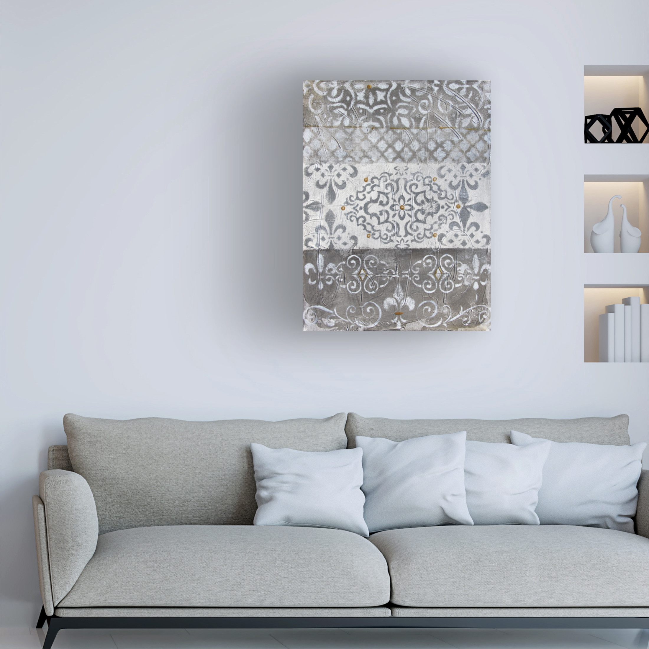 Canvas Wall Art - Jean Plout 'Abstract Lace A' Wall Art for Living Room, Bedroom, or Office Décor by Trademark Fine Art - 35 x 47 Inches