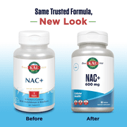 KAL NAC 600 mg Plus Riboflavin (Vitamin B2), N-Acetyl Cysteine NAC Supplement, Cellular Health and Immune Support, Gluten Free, Non-GMO, Rapid Disintegration, 60 Servings, 60 Tablet