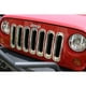 Convient 2007-2018 Jeep Wrangler JK Calandre Rugged Ridge Insert 11306.20 Bar Style 7 Pièce; Sans Découpe d'Emblème et Sans Découpe Légère; Chrome; Aluminium – image 2 sur 4