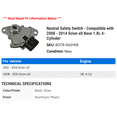 thumbnail image 2 of Neutral Safety Switch - Compatible with 2008 - 2014 Scion xD Base 1.8L 4-Cylinder 2009 2010 2012 2013, 2 of 2