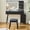 Black, variant on Vanity Desk with Mirror and Lights, Modern Makeup Vanity Table and Cushioned Stool Set with 4 Drawers, 3 Color Lighting Modes Adjustable Brightness Vanity, Space-Saving Vanity Desk for Bedroom