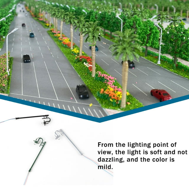 1:150/1:200 Scale Yard Street Lamps Single Head Model Traditional Style Train Layout Lamp Miniature DIY Arts Light Building Garden Outdoor Type 6