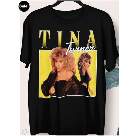 Tina Turner Concert Tour Vintage Graphic T-Shirt - Unisex Black Pure 230gsm Heavyweight Retro Music Merch with Iconic Signatu