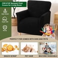 thumbnail image 4 of Housses de Chaise Extensibles avec Accoudoirs, Housse de Chaise d'Appoint Imprimée, Fauteuil Fleur, Housses de Fauteuil de Banquet Douces, Housses de Chaise Lavables pour Salon, Bureau, Réception, Lecture, Sofa, 4 of 7