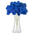 thumbnail image 1 of Uxcell 10 piezas de flores de hortensia artificiales de 16" de seda con tacto real, ramos grandes de hortensia realista para decoración de hogar, cocina, fiesta y boda, azul, 1 of 7