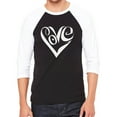 thumbnail image 1 of Men's Raglan Baseball Word Art T-shirt - Script Love Heart, 1 of 2