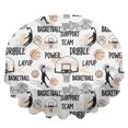 thumbnail image 2 of Basketball and Text White Pattern Round Tablecloth 70"x70", Wrinkle Resistant Wipeable Table Cover for Kitchen Dining Room Picnic Patio and Party, 2 of 6