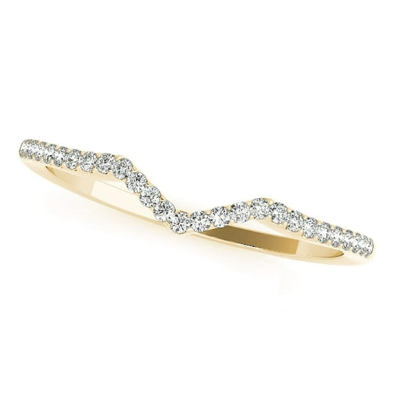 0.15 Ct Diamond Wedding Band - Bridal Ring Set - 14K Yellow Gold