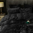 thumbnail image 5 of PHF Truly Velvet Duvet Cover Set Queen Size, 3 Pieces Luxury Ultra Soft Comforter Cover Set, Warm Flannel Duvet Cover with 2 Pillow Shams Bedding Collection, 90"x90", Black (No Insert), 5 of 7