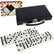 Fugocen Double 6 Dominoes Set with Portable Storage Case, Classic Family Board Game, Gift for Kids and Adults