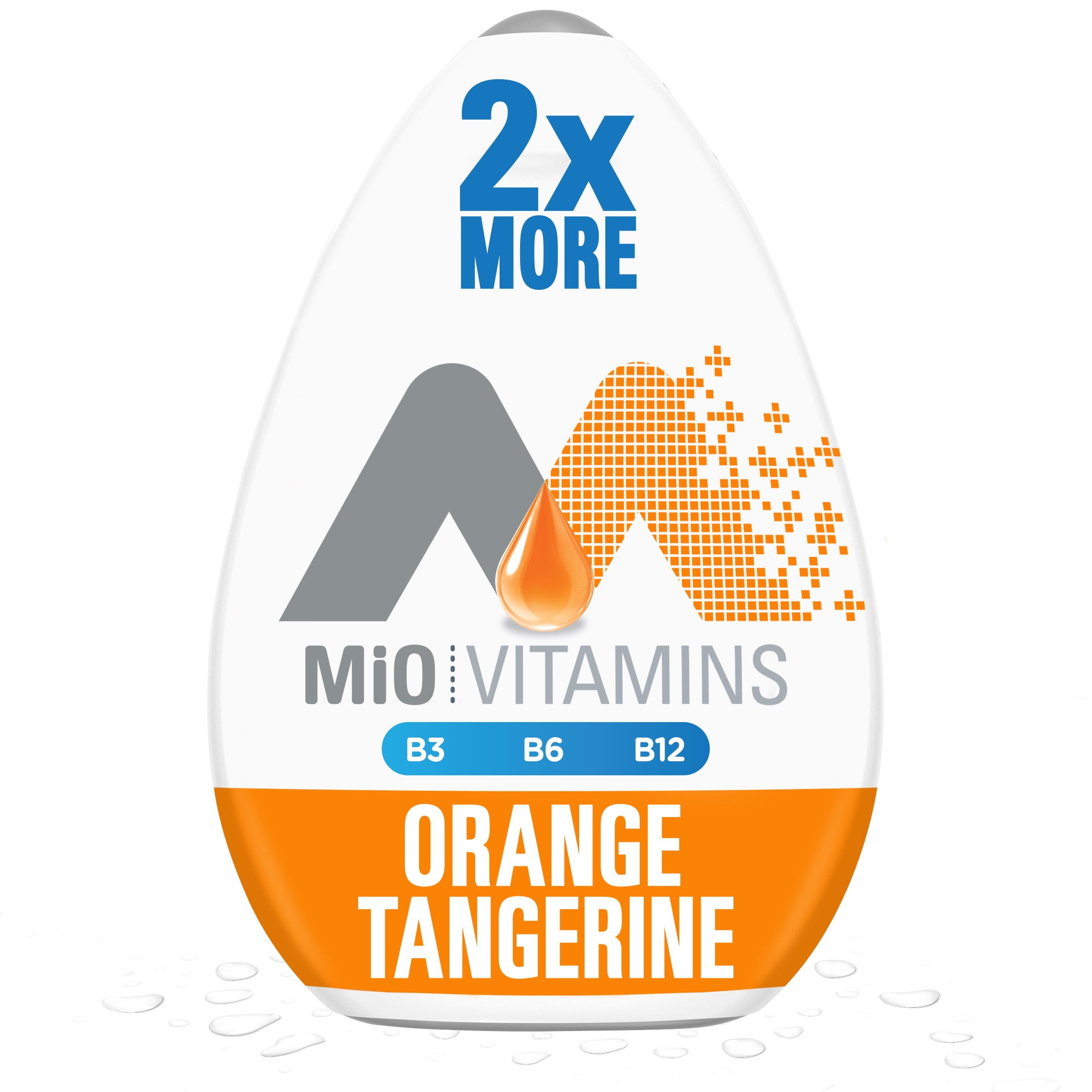 MiO Vitamins Orange Tangerine Sugar Free Water Enhancer with 2X More, 3.24 fl oz Big Bottle