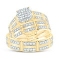 thumbnail image 3 of 10Kt Yellow Gold 5/8 Ctw Natural Diamond Cushion Trio Set, Womens Size: 7.5 / Mens Size: 8.5, 3 of 3