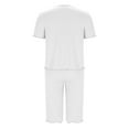 thumbnail image 5 of Pajamas Set for Women Summer Casual 2 Piece Sleepwear Short Sleeve Tops and Capri Pants Loungewear Clearance White M, 5 of 8