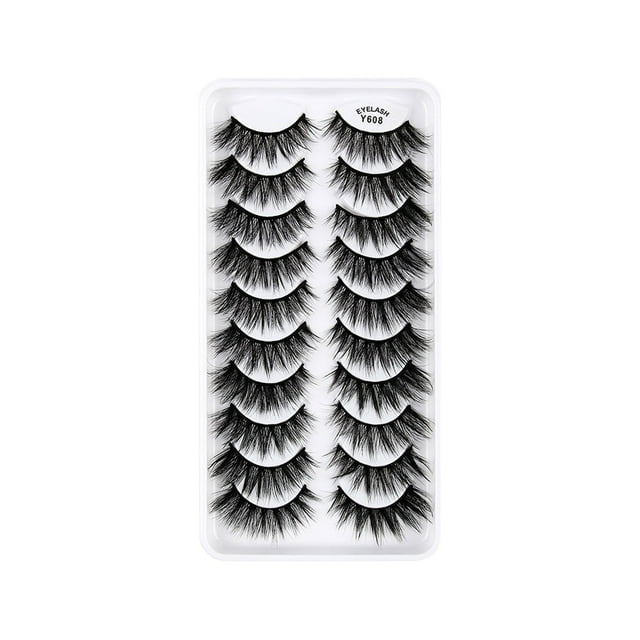 Pestañas, paquete múltiple, pestañas postizas de visón, volumen, finas, pares, estilo 8D, pestañas postizas, ojos de visón, 10 pares de pestañas, paquete de pestañas dramáticas