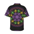 thumbnail image 3 of Easygdp Mardi Gras5 Men's Hawaiian Shirts Print Lapel Short Sleeve for Beach, vacation, party, casual occasions - 3X-Large, 3 of 9