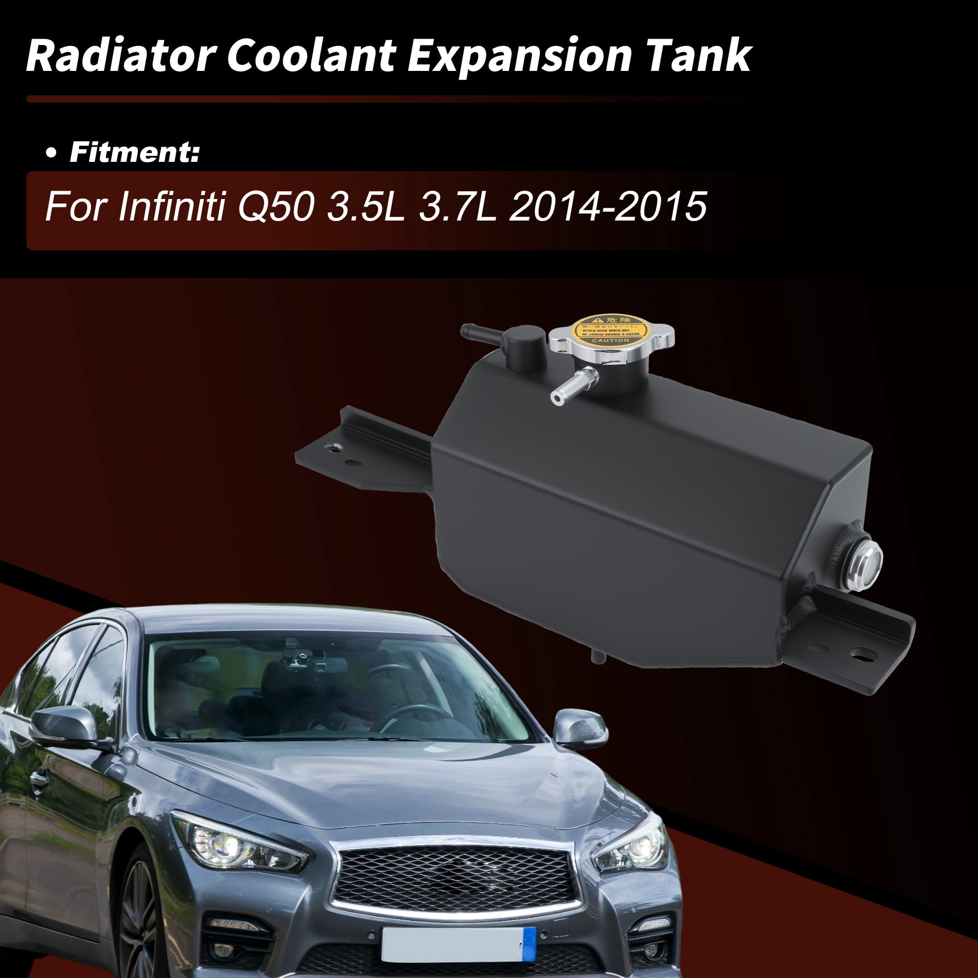 Unique Bargains Aluminium Coolant Expansion Reservoir Tank for Infiniti Q50 2014-2015