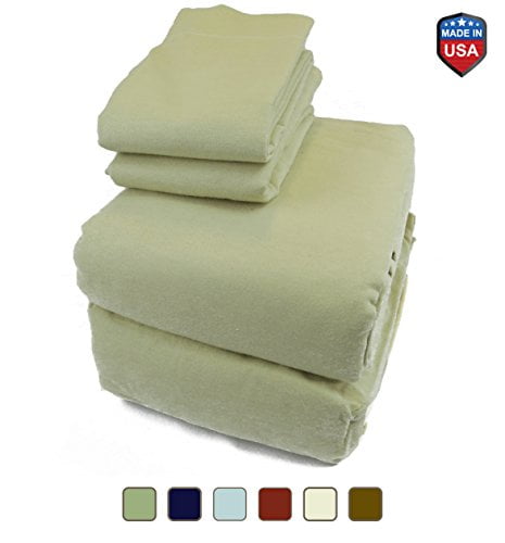 Mayfield 100% Cotton Flannel Sheet Set 48 X 75 Sage