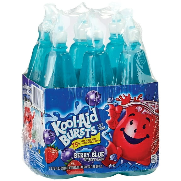 Kool-Aid Bursts Berry Blue Soft Drink 6.75 oz Bottles - 6 pk