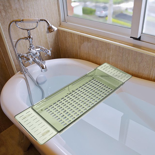 HEALEEP De Almacenamiento Para Bañera Verde Expandible Con Soporte Para Y Uso Conveniente En