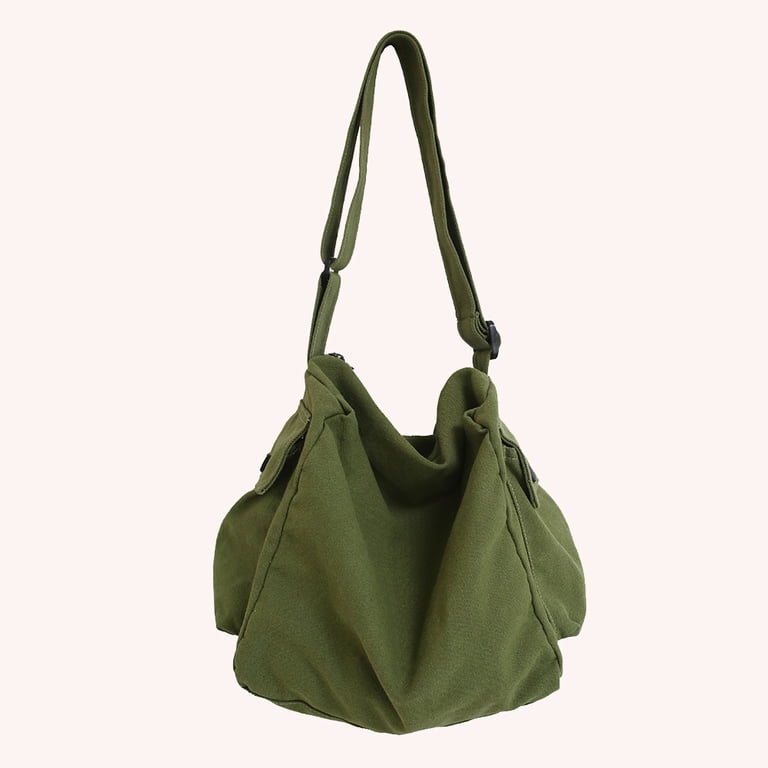Yucurem Vintage Canvas Messenger Bag Large Multiple Pockets Hobo