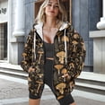 thumbnail image 3 of SCRAWLGOD Mushrooms Women's Zip Up Hoodie Plus Size S Graphic Hoodies for Women Park Comfortable Women Oversized Sweatshirt Soft Active Wear for Women Fashion, 3 of 7