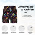 thumbnail image 4 of Kdxio Rainbow Jellyfishes Print Men'S Swim Trunks With Compression Liner 7 Inch Inseam Quick Dry Swim Shorts, 4 of 7