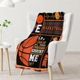 thumbnail image 2 of Personalized Basketball Blanket with Name - Soft, Plush & Warm - 60x50 Inches Throw Size Blanket for Bed, Couch - Brown Sports Throw Blanket Gifts for Kids, Adults, 2 of 6
