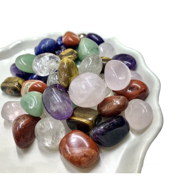 PUNAOSHI 200g Natural Polished Quartz Stones, 0.4-0.6" Irregular Tumbled Rocks, Colored Bulk Stones for Vase Filler, Crafts & Home Decor
