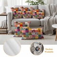 thumbnail image 6 of Pack of 2 Outdoor Pillow Covers 16x16 Inch Waterproof Spring Floral Throw Pillow Covers,Decorative Couch Pillow Case Sham Vintage Plaid Summer Botanical Colorful Patio Pillowcases Cushion Cover, 6 of 8