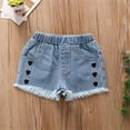 thumbnail image 6 of Kids Toddler Baby Girls Short Sleeve Off Shoulder Love Print Tops Jeans Shorts Pants With Headbands 3PCS Set Size 12-24 Months, 6 of 9