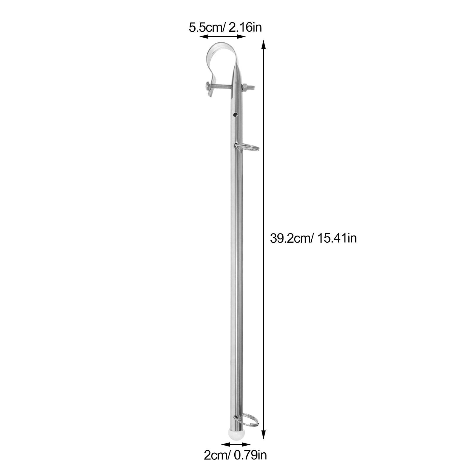 Tineasur Marine Boat Flagpole, Plated Silver Stainless Steel, Sturdy and Windproof for Daily